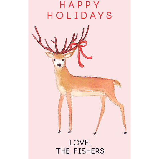 Happy Holidays Deer Flat Gift Enclosures